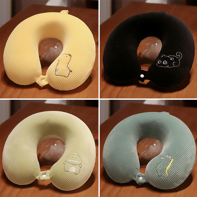 速发记忆棉护办u型枕飞机旅行便携护脖子枕头颈公睡午室u形趴枕夏