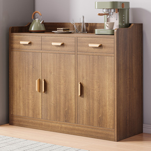 速发餐水柜客厅餐边柜子家用置物实木色备茶靠墙储物柜收房橱柜厨