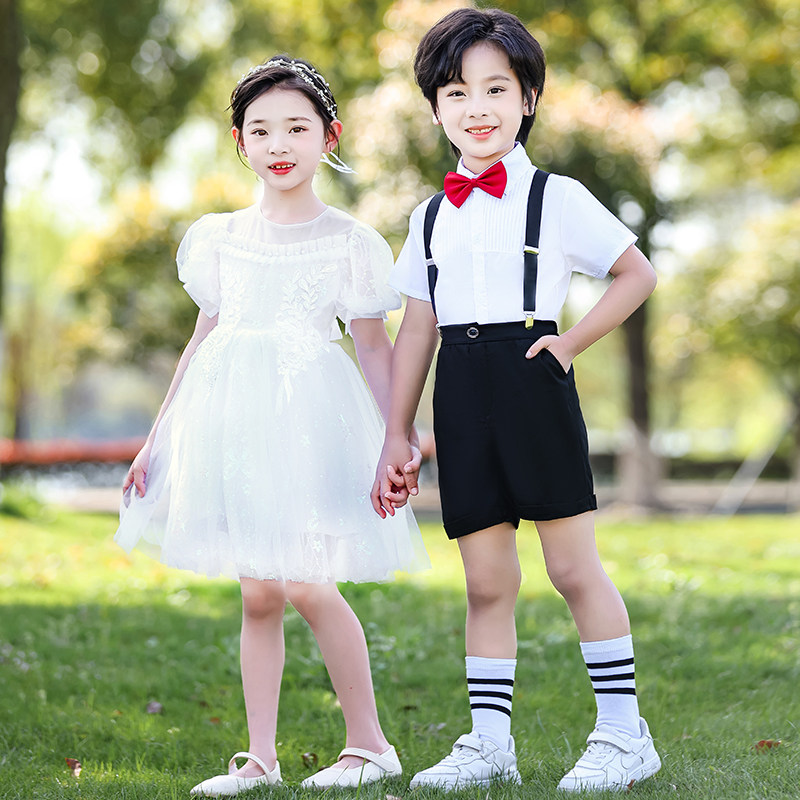 速发公业园毕儿服装毕业照幼主裙典礼礼服大班主持朗诵儿童合唱演