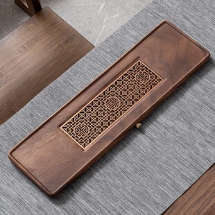 速发整块胡桃木茶盘家用泡型排水式 台台简约实木小型干小茶茶具套