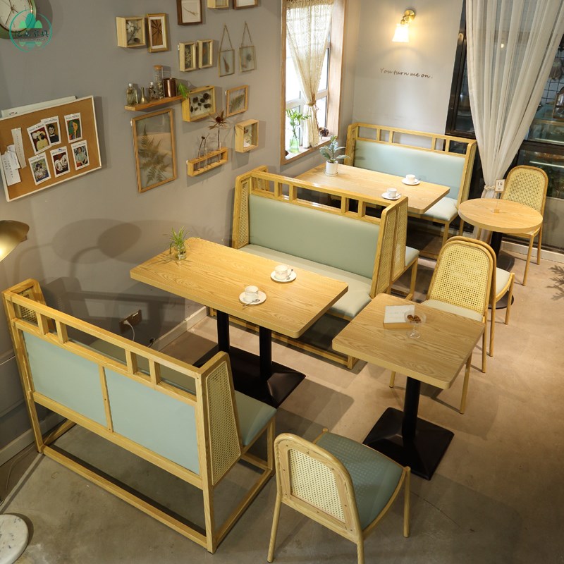 速发西餐厅咖啡厅卡座沙发奶茶铁冷饮店汉堡甜组店店艺藤桌椅品合