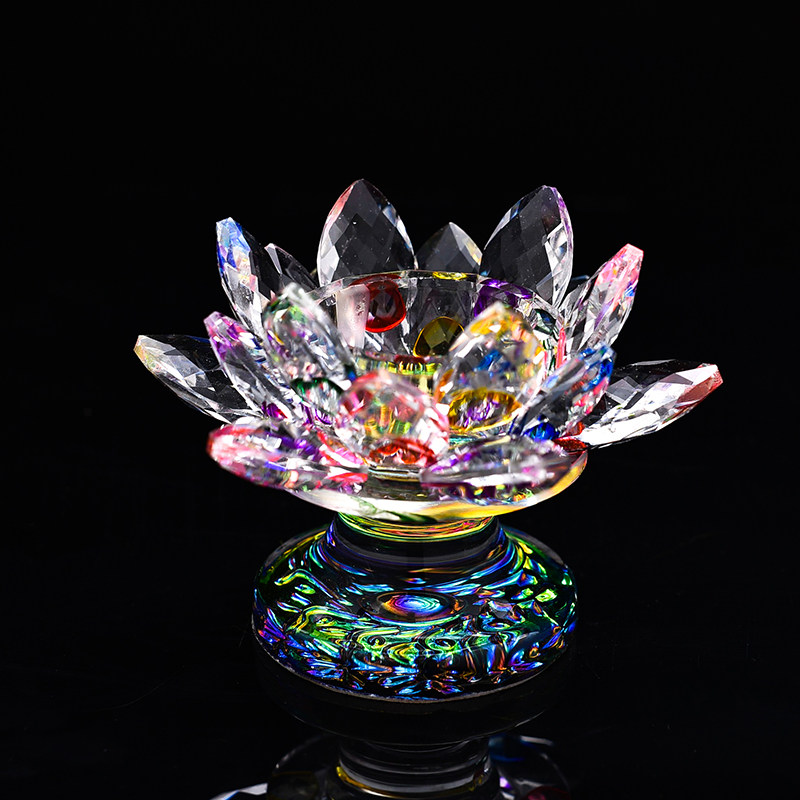 极速七彩水晶f供佛酥油灯座油灯佛灯供灯家用佛前莲花灯长明灯佛