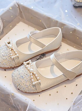 新品女童公主鞋单鞋20r26春秋新款玛丽珍水钻儿童演出小皮鞋宝宝