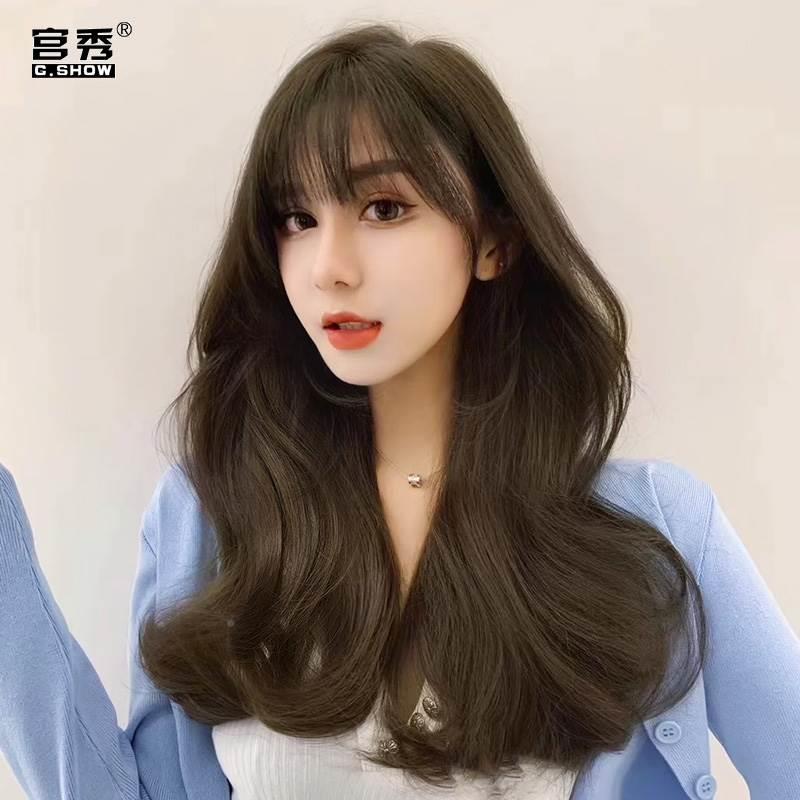 极速l假发女长卷发自长然全大头套网红韩K浪式空气浏海气质中发波