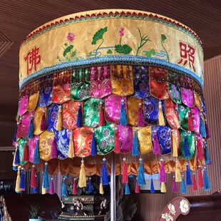 新品 饰大殿法会佛堂绣F品黄龙伞华盖挂幡1.2米百叶 福慧佛具布艺装