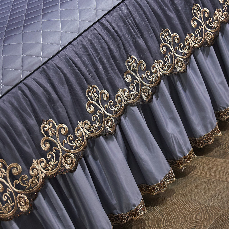 极速纯色夹棉e床裙单件欧式加厚床垫套防滑床罩1.5m1.8米2双人床,床上用品,床裙,淘宝优惠券,粉丝福利购,淘宝优惠卷