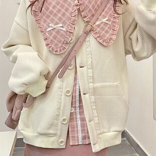 新品秋装搭配一整l套奶系穿搭甜美奶乖衬衫外套半身裙三件套装连