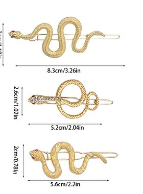 极速KuuGuu 6 PCS Metal Snake Hair CliHps  Alloy Vintage Snak