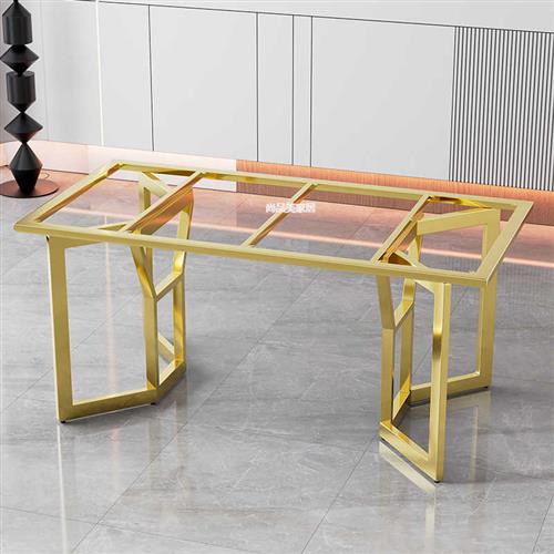 极速岩板桌腿支架钢化p玻璃茶台茶桌会议大板大理石餐桌碳素钢桌