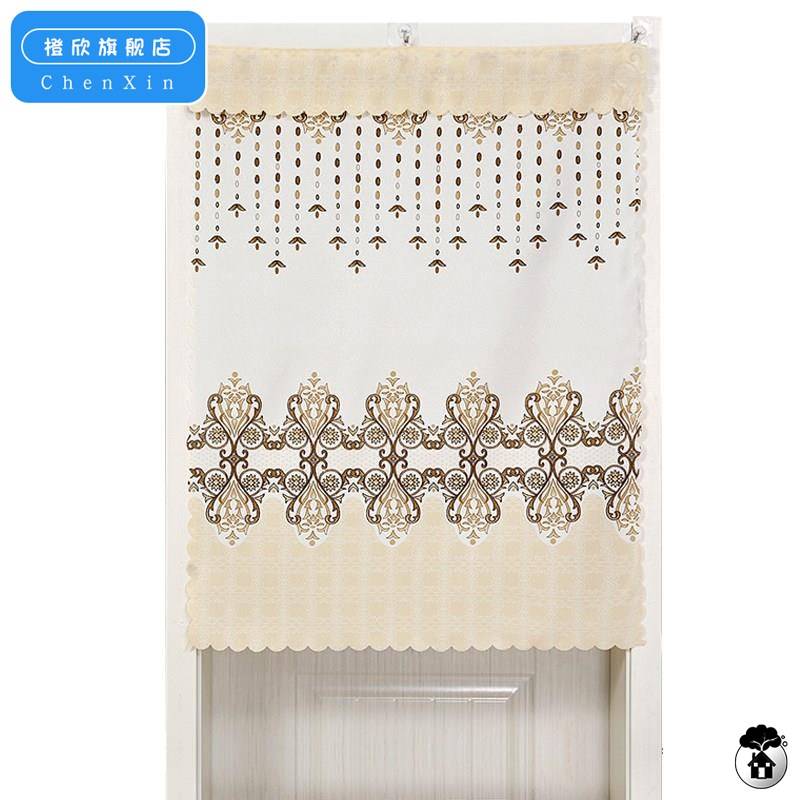 极速短门帘卧室家用隔断窗半帘免打孔半截挂帘厕所T厨房布艺遮挡