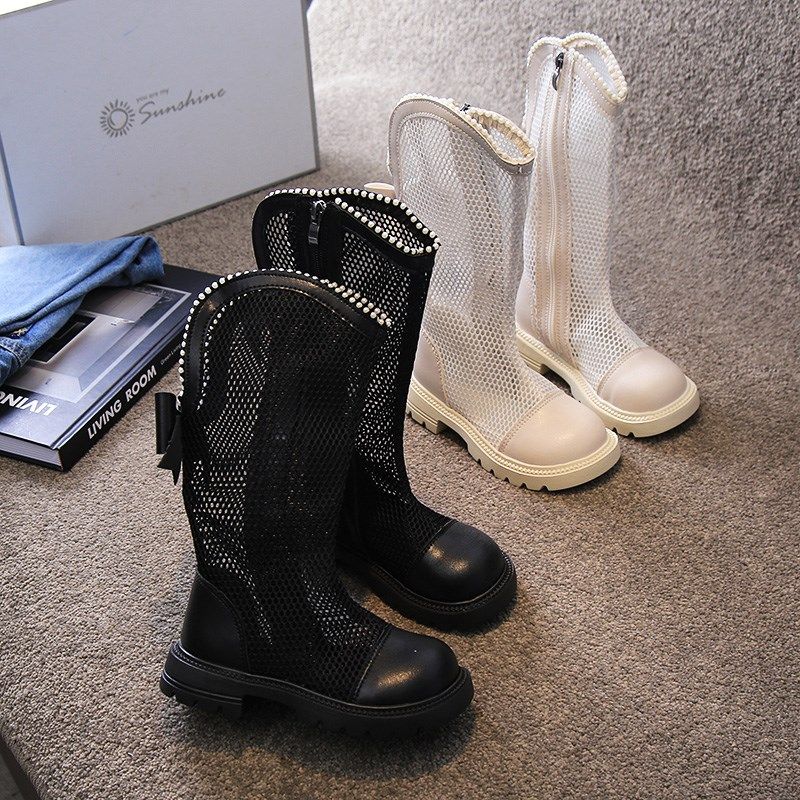 新品女童高筒靴公主风夏款镂空表演靴子2026夏Q款儿童鞋小女孩马