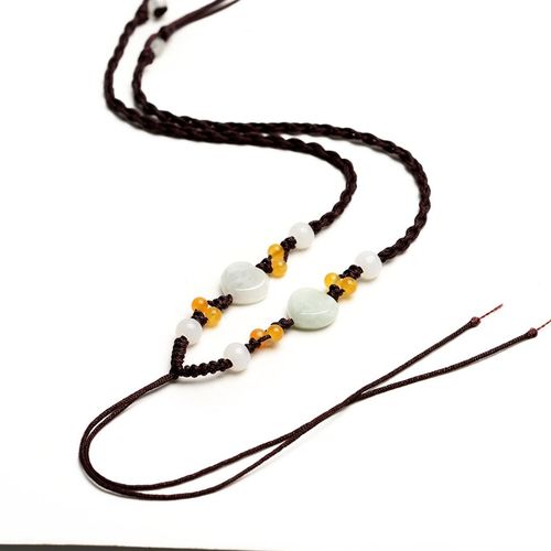 极速手工编织项链绳翡q翠玉配平安扣蜜蜡挂坠吊坠挂件绳可伸缩男