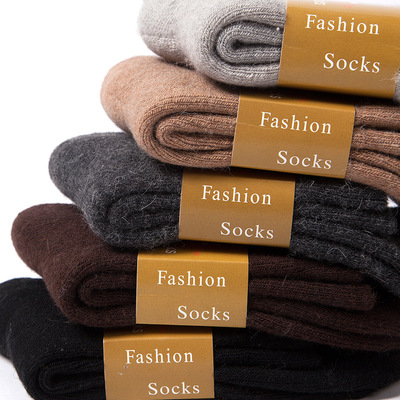 极速5Pairs Ultra-thick Wool Socks Men PurLe Color Korean Sty