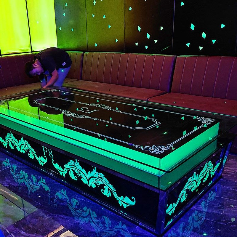 极速KTV茶几酒吧会所专用v定制发光不锈钢钢化玻璃桌沙发卡座吧台,商业/办公家具,酒吧桌,淘宝优惠券,粉丝福利购,淘宝优惠卷