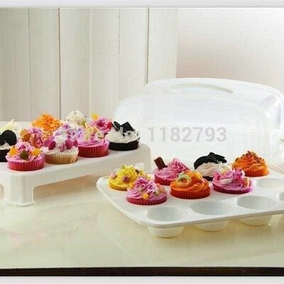 极速Cupcake Carrier - 2s Layer Cake Courier Caddy Pastry Tre
