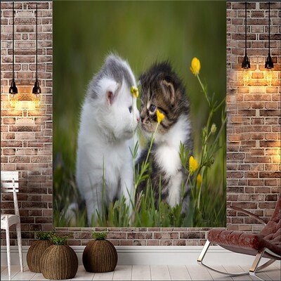 极速Animalf Cat Printing Decorative Background Wall Cloth