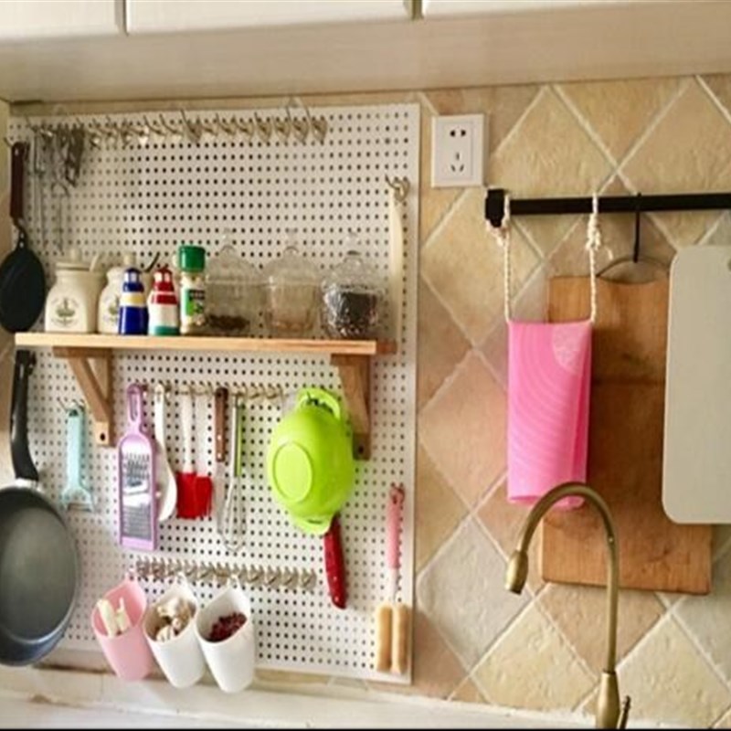 极速便利店工具j墙置物挂钩洞洞板厨房耐用圆孔收纳壁挂式货架墙