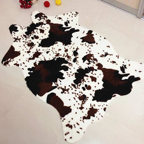 极速Cow Print Rug Faux Cowvhide Rug Animal Pattern Carpet Fo