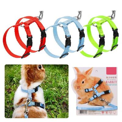 极速1.2M Peth Rabbit Harness Soft Leash Adjustable Bunny