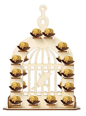 极速Biardcage Type Wooden Chocolates Display Holders Double
