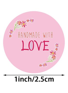 极速4 Designs Floral Handmade With Love Sticker TPaper Seal