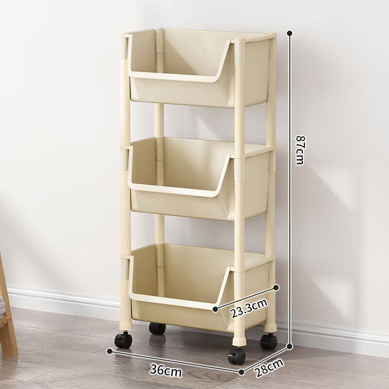 极速林家小子可移动书架带v轮小书架办公室小推车置物架宿舍零食