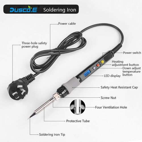 极速Dusco.E 80W 220V Electric Soldering Iron KitS Adjustable