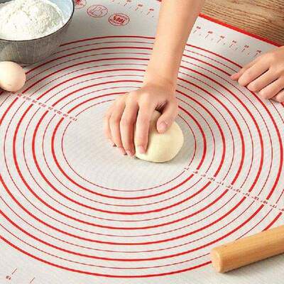极速Silicone Baking Mat Pizza Cake Dough MakeQr Pastry Knead