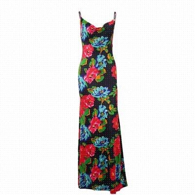 极速New sense print pile heap tie suspender baRckless long s