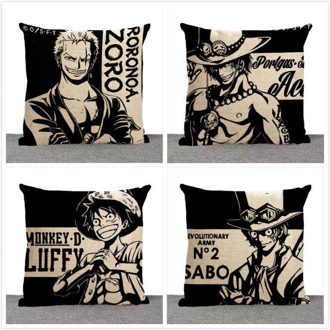 路飞海贼王抱枕索隆艾斯劳棉麻抱枕汽车沙发靠枕坐垫靠垫芯套定制