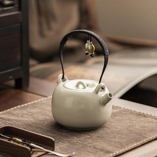 库存处理价汝窑提梁壶功夫茶具陶瓷小茶壶泡茶喝茶家用茶水壶单壶
