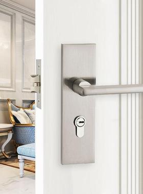 单舌门锁卧室单锁舌静音房门锁家用厕所50锁舌老式锁具孔距F130