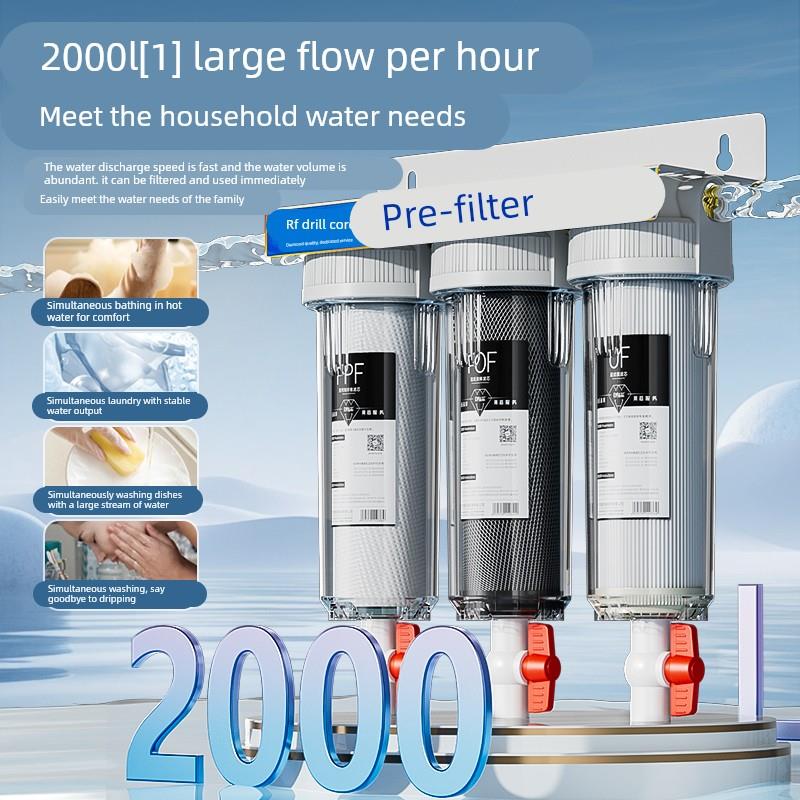 钻芯前置过滤器排污口厨房自来水净水自带排污口滤瓶pp活性炭净水