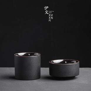 简约品茗杯 伊文陶瓷 家用主人杯单杯功夫茶具个人杯简约喝茶杯子