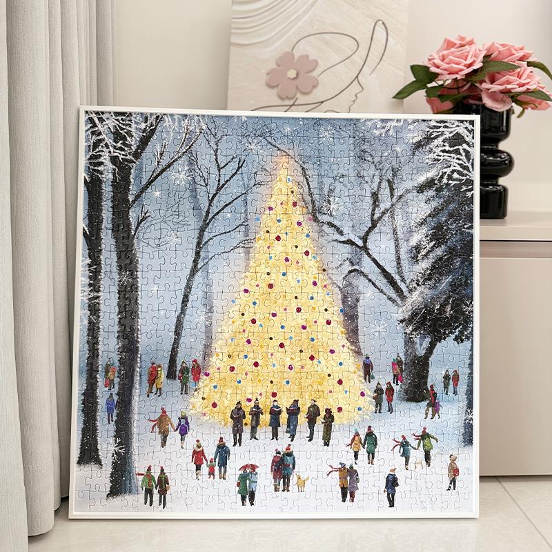 现代金属白色拼图框500片galison新款拼图装裱铝合金窄边相框挂墙