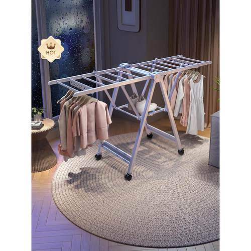 盼盼晾衣架地板可折叠室内阳台家用多功能室外防风凉爽卧室移动铝