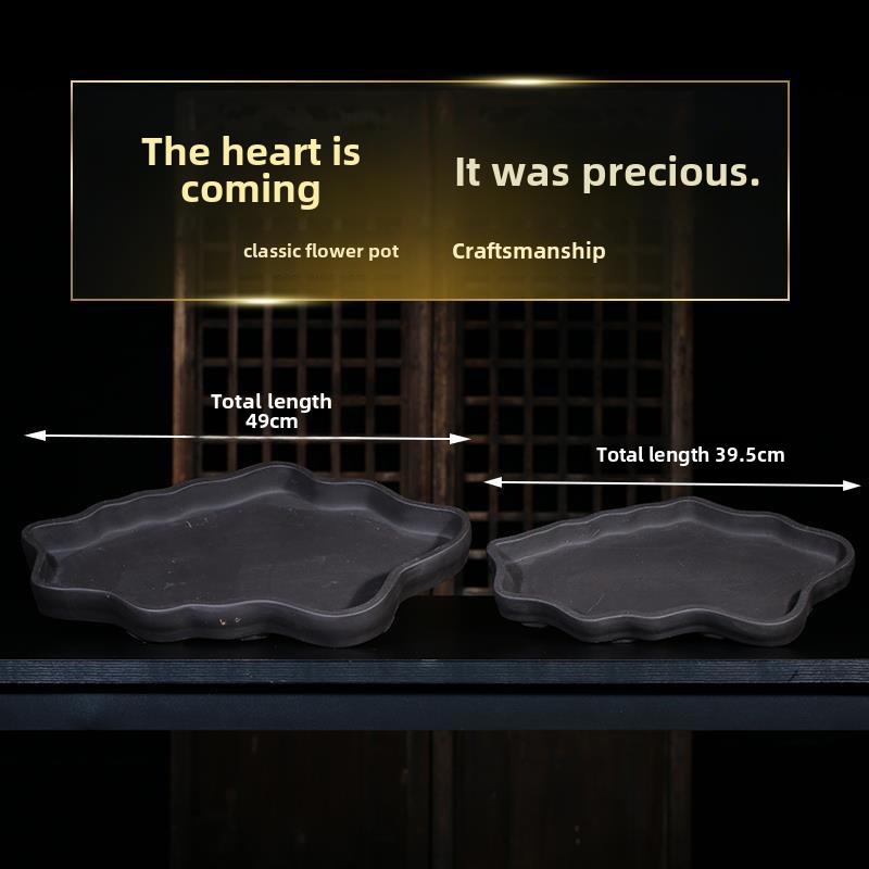 宜兴紫砂盆景盆栽异形无孔水培花盆假山园林绿化吸水石菖蒲园林绿