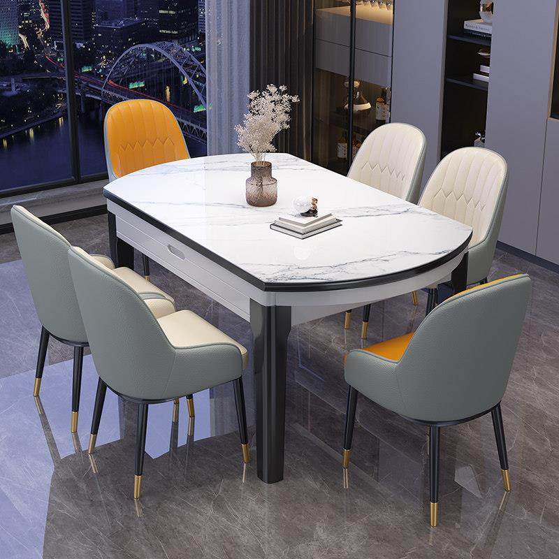 岩板餐桌方桌变圆桌餐桌可伸缩中小户型简约现代实木框架可变圆桌,住宅家具,岩板餐桌,淘宝优惠券,粉丝福利购,淘宝优惠卷