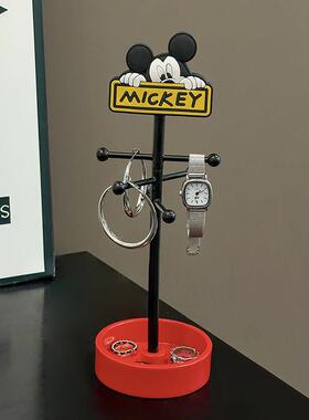 创意卡通米奇手表收纳层架玄关摆件高级感家用桌面装饰置物架首饰