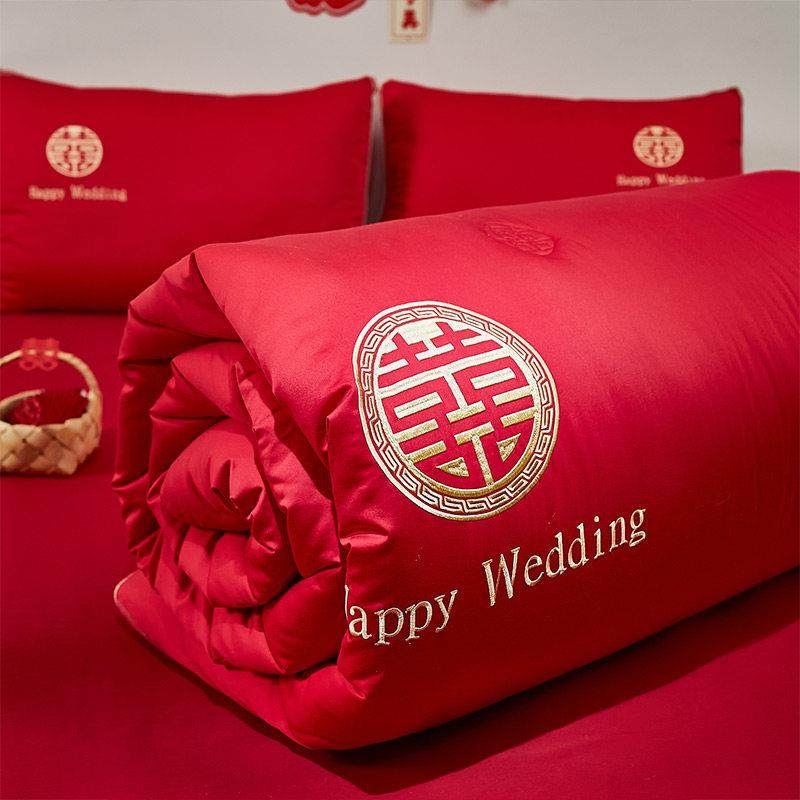 艾维婚嫁被子冬被结婚陪嫁婚庆大红色双人新婚空调喜被春秋棉被芯,床上用品,化纤被,淘宝优惠券,粉丝福利购,淘宝优惠卷
