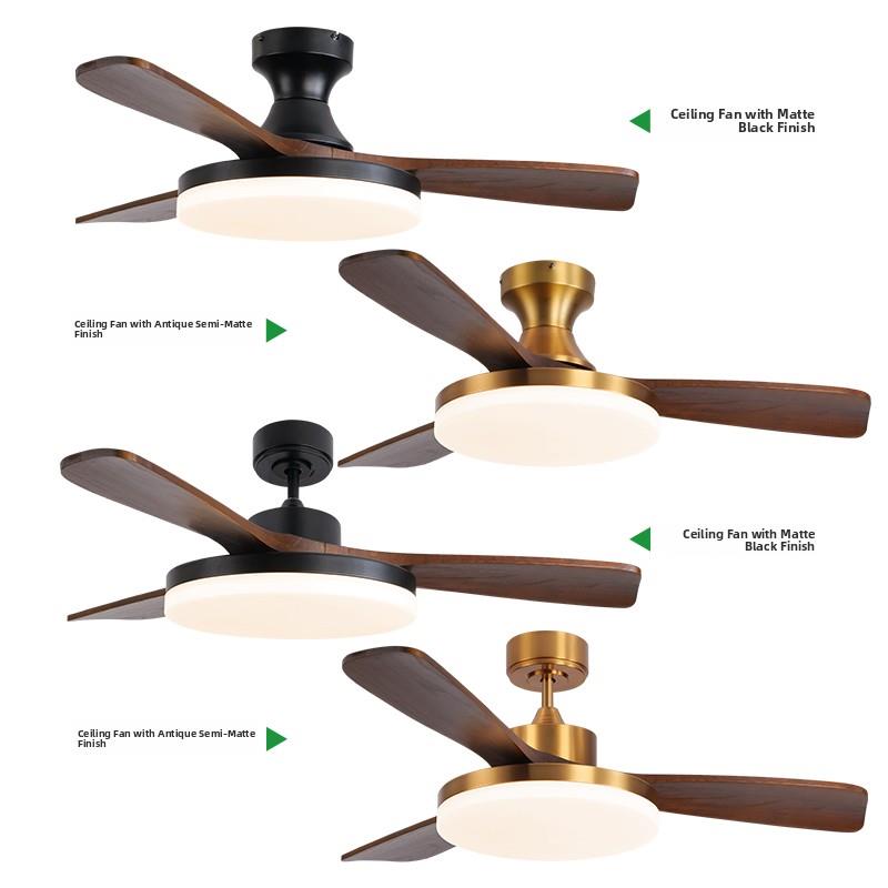 2025新款桐木实木风扇灯中古风客厅吊扇灯餐厅吸顶式书房电扇灯