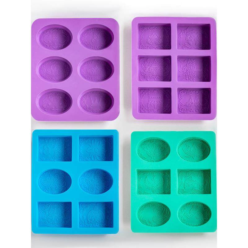 爱扎邦六联图腾硅胶模具DIY手工皂椭圆形方形耐高温食品级硅胶,厨房/烹饪用具,烘焙模具,淘宝优惠券,粉丝福利购,淘宝优惠卷