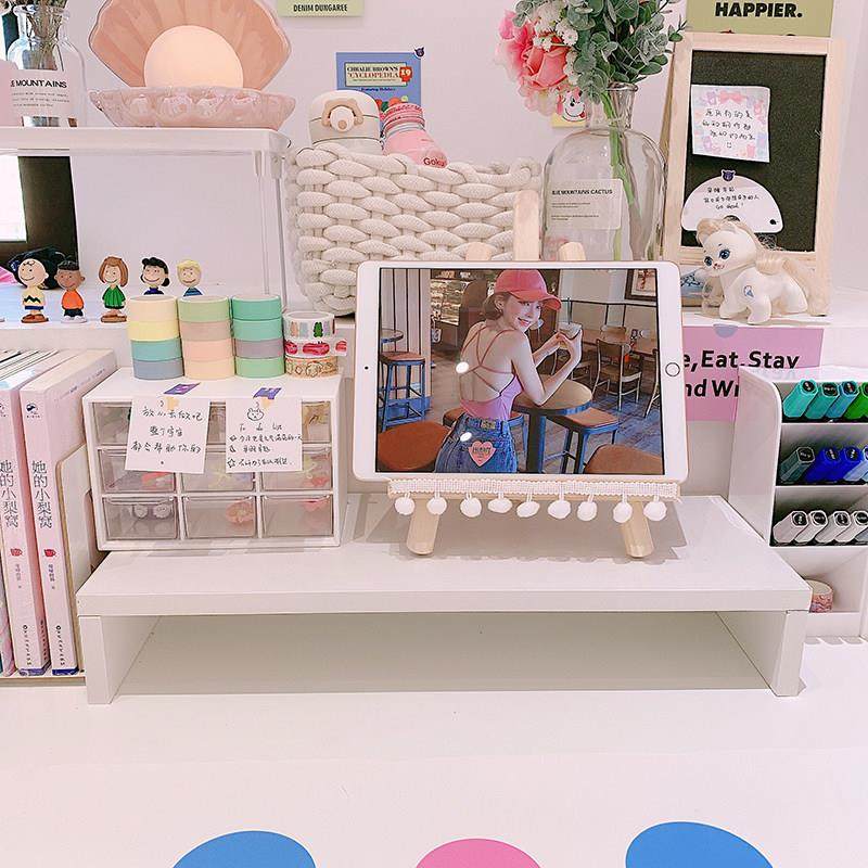 尤物少女欧式简约纯白色桌面置物架笔记本电脑增高架显示器增高板,收纳整理,书桌收纳置物架,淘宝优惠券,粉丝福利购,淘宝优惠卷
