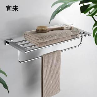 卫生间浴巾架挂钩置物架毛巾杆 浴室全铜毛巾架卫浴五金挂件套装