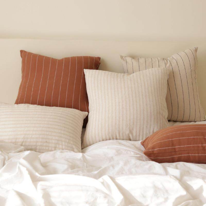 法式风亚麻条纹抱枕客厅沙发靠垫卧室侘寂风靠枕工厂,居家布艺,抱枕被,淘宝优惠券,粉丝福利购,淘宝优惠卷