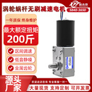 3650直流无刷大扭力马达5840GW12v24v涡轮蜗杆减速电机带刹车自锁