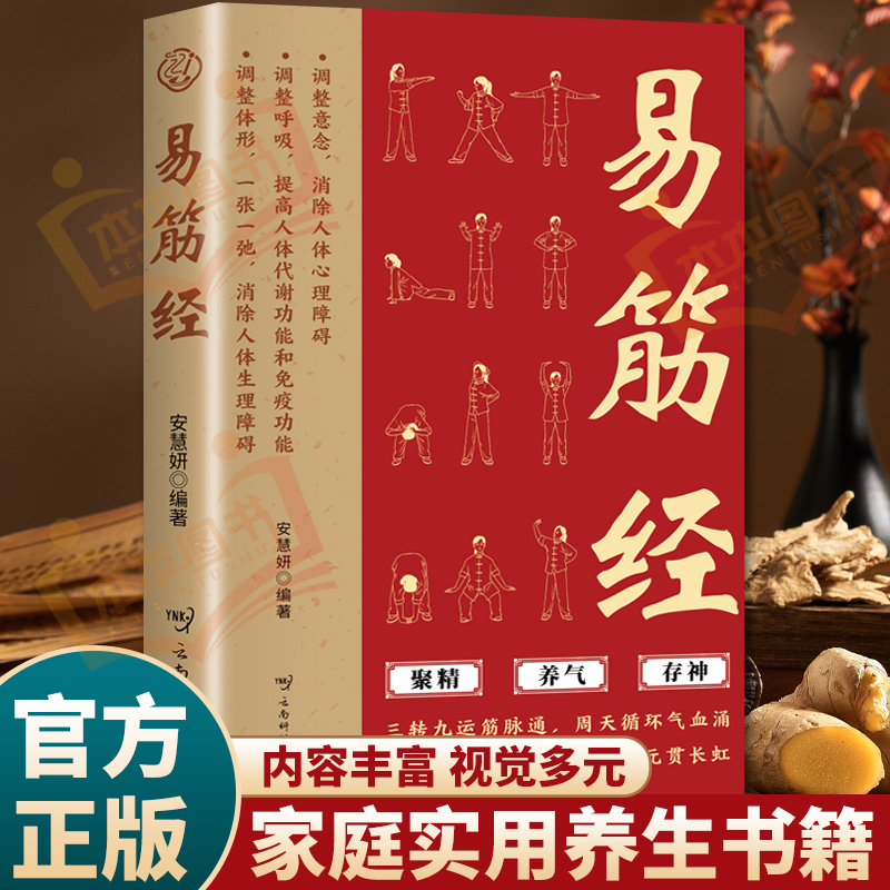 图解易筋经正版传统养生术中医养生中国武术强身健体运动健身书籍修身养性健康中老年强身健体拳法教程武术健身书籍中医养生健身书