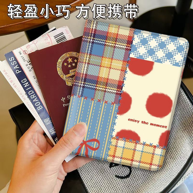 复古拼接大容量便捷收纳护照夹证件包一体多功能护照包可定制图片