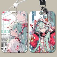 初音未来二次元卡套校接送卡伸缩胸牌挂脖工作证饭卡校园卡学生卡