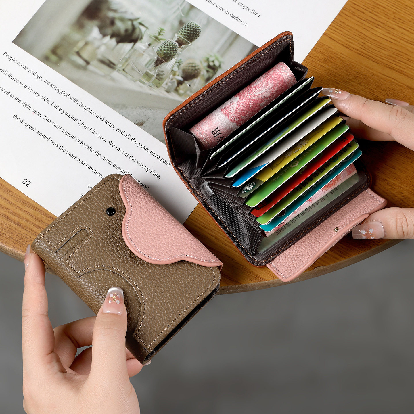 迷你小象零钱包超薄真软皮硬币钥匙扣收纳包真皮质感零钱包女可爱